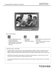 Toshiba 30HF84 Printable Spec Sheet