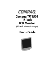 Compaq 301042-003 Compaq TFT1501 15-Inch LCD Monitor User Guide
