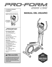 ProForm 295 Cse Elliptical Spanish Manual