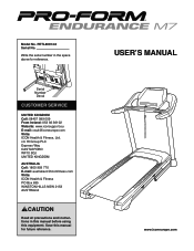 ProForm Endurance M7 Treadmill Uk Manual