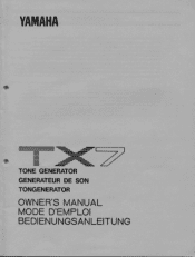 Yamaha TX7 Owner's Manual (image)