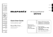Marantz SR7010 SR7010 Quick Start Guide in English