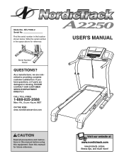 NordicTrack A2250 Treadmill English Manual