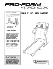 ProForm 470 Cx Treadmill French Manual