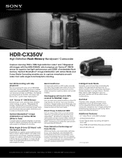 Sony HDR-CX350V Marketing Specifications