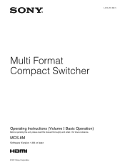 Sony MCS-8M Operating Instructions