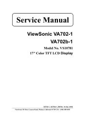 ViewSonic VA702B Service Manual