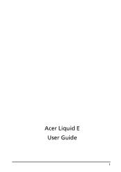 Acer Liquid E User Manual