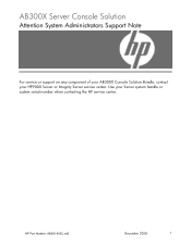 HP AB300 Attention System Adminstrators: Support Note, Second Edition - AB300X Server Console Solution