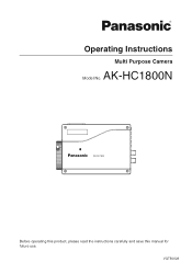 Panasonic AKHC1800N AKHC1800N User Guide