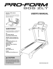 ProForm 905 Zlt Treadmill Uk Manual