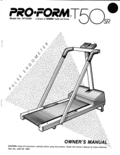 ProForm T50sr Treadmill English Manual