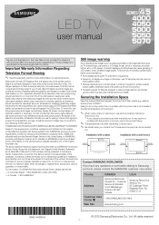 Samsung UN40EH5000FXZA User Manual Ver.1.0 (English)