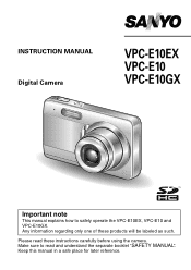 Sanyo VPC E1 Instruction Manual, VPC-E10EX