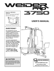 Weider Pro 3750 User Manual