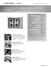 Electrolux E30GC70FSS Specification sheet