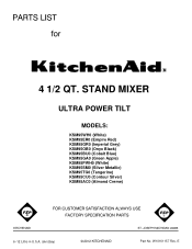 KitchenAid KSM95GR Parts List