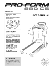 ProForm 990 Cs Treadmill English Manual