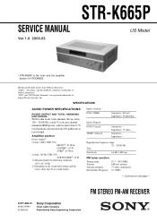 Sony STR-K665P Service Manual