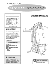 Weslo Gym 3000 Uk Manual
