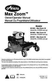 Ariens Max Zoom 52 Owners Manual
