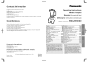 Panasonic MX-ZX1800 MX-ZX1800 Owner s Manual