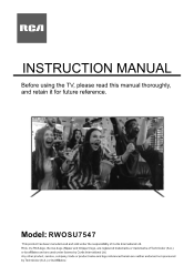 RCA RWOSU7547 English Manual