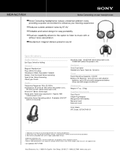 Sony MDR-NC7/BLK Marketing Specifications (Black)