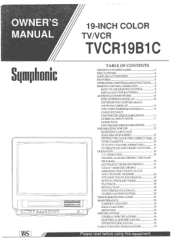 Symphonic TVCR19B1C Owner's Manual