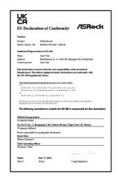 ASRock H610M-ITX/eDP UKCA Declaration of Conformity