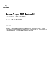 HP Presario CQ41-200 Compaq Presario CQ41 Notebook PC  - Maintenance and Service Guide
