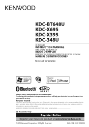 Kenwood KDC-X395 Instruction Manual