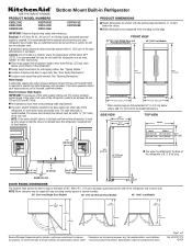 KitchenAid KRFC704FBS Dimension Guide