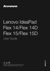 Lenovo IdeaPad Flex 14 User Guide - IdeaPad Flex14, Flex14D, Flex15, Flex15D
