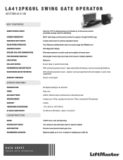 LiftMaster LA412UL LA412UL Product Data Sheet