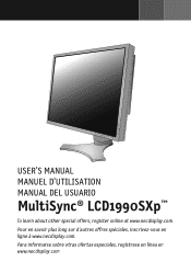 NEC LCD1990SXP MultiSync LCD1990SXp User's Manual