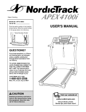 NordicTrack Apex 4100i Treadmill English Manual