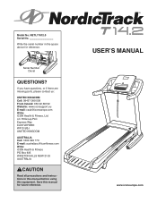 NordicTrack T14.2 Treadmill English Manual