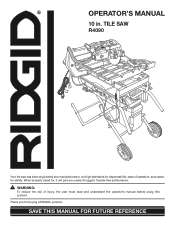 Ridgid R4090 Operation Manual