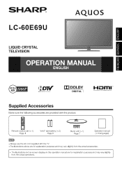 Sharp LC60E69U Operation Manual
