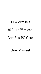 TRENDnet TEW-221PC Manual