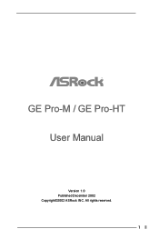 ASRock GE PRO-HT User Manual