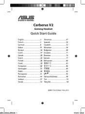 Asus Cerberus V2 Quick Start Guide for Multiple Languages