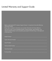 HP A1210n Limited Warranty and Support Guide (1 year)