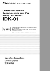 Pioneer IDK-01 Owner's Manual