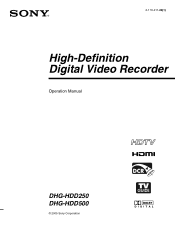 Sony DHG-HDD250 Operation Manual