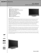 Sony KDL-46S2000 Marketing Specifications