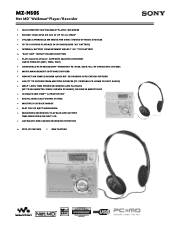 Sony MZ-N505 Marketing Specifications