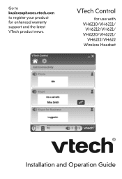 Vtech VH6210 VTech Control Installation and Operation Guide