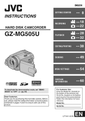 JVC GZ-MG505US Instructions